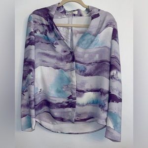 Babaton landscape purple blouse